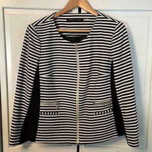 Ivanka Trump Striped Knit Front zip jacket